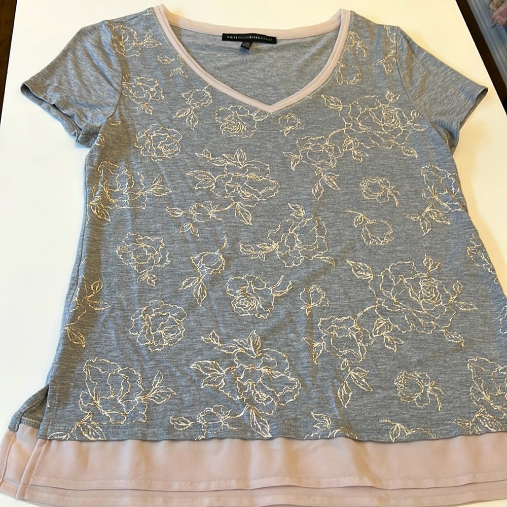 WHBM GREY AND “rose gold” designed tshirt